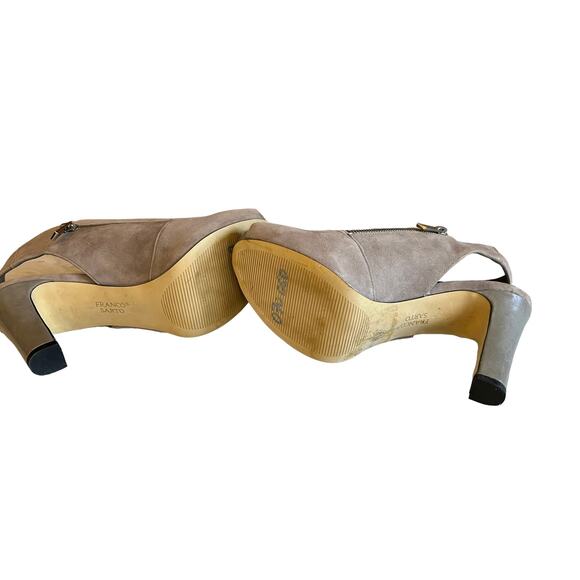 Franco Sarto gray suede open toe platform heels Edgy Moto 7 - Picture 7 of 9